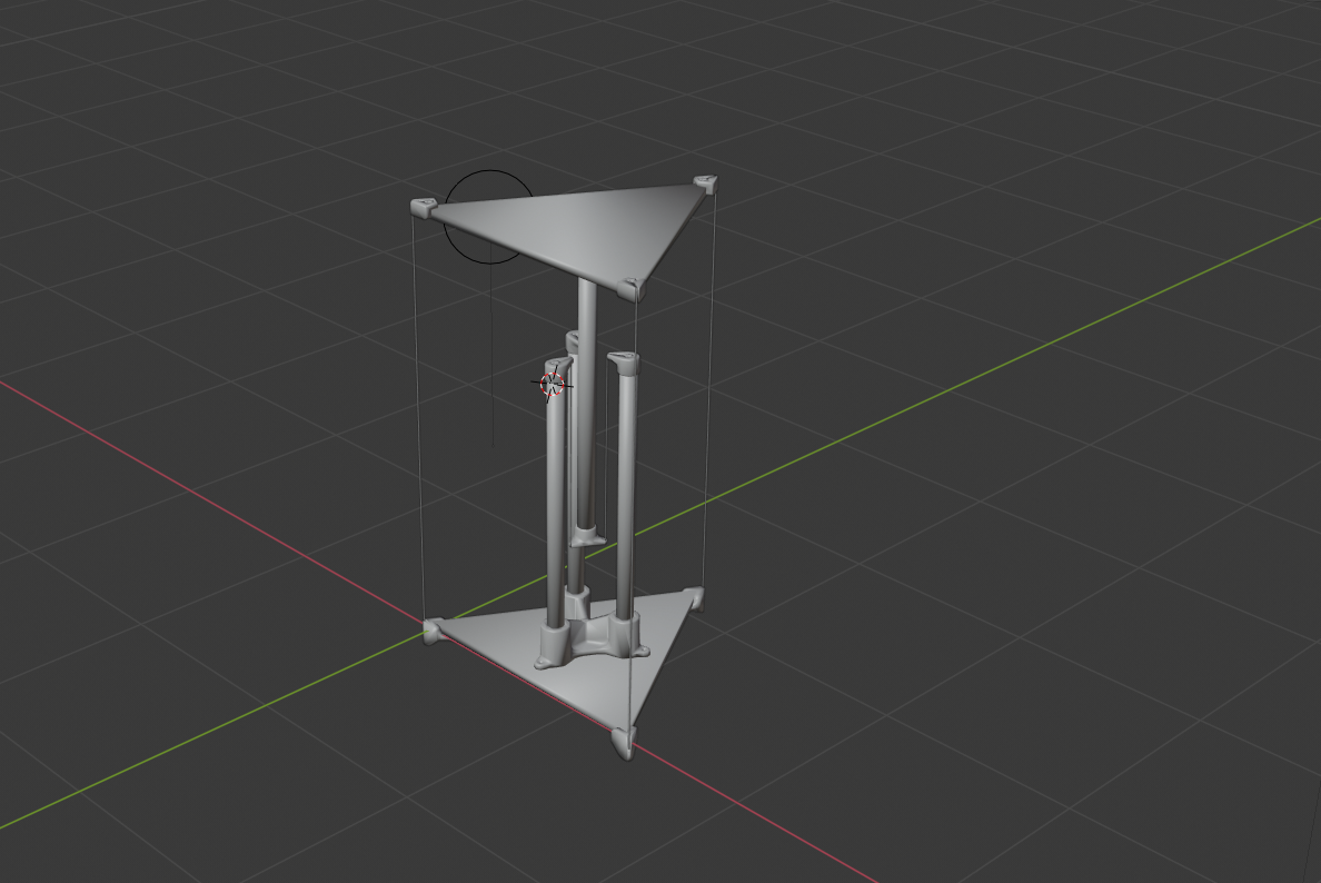 Image of the untextured table in blender's enviroment.