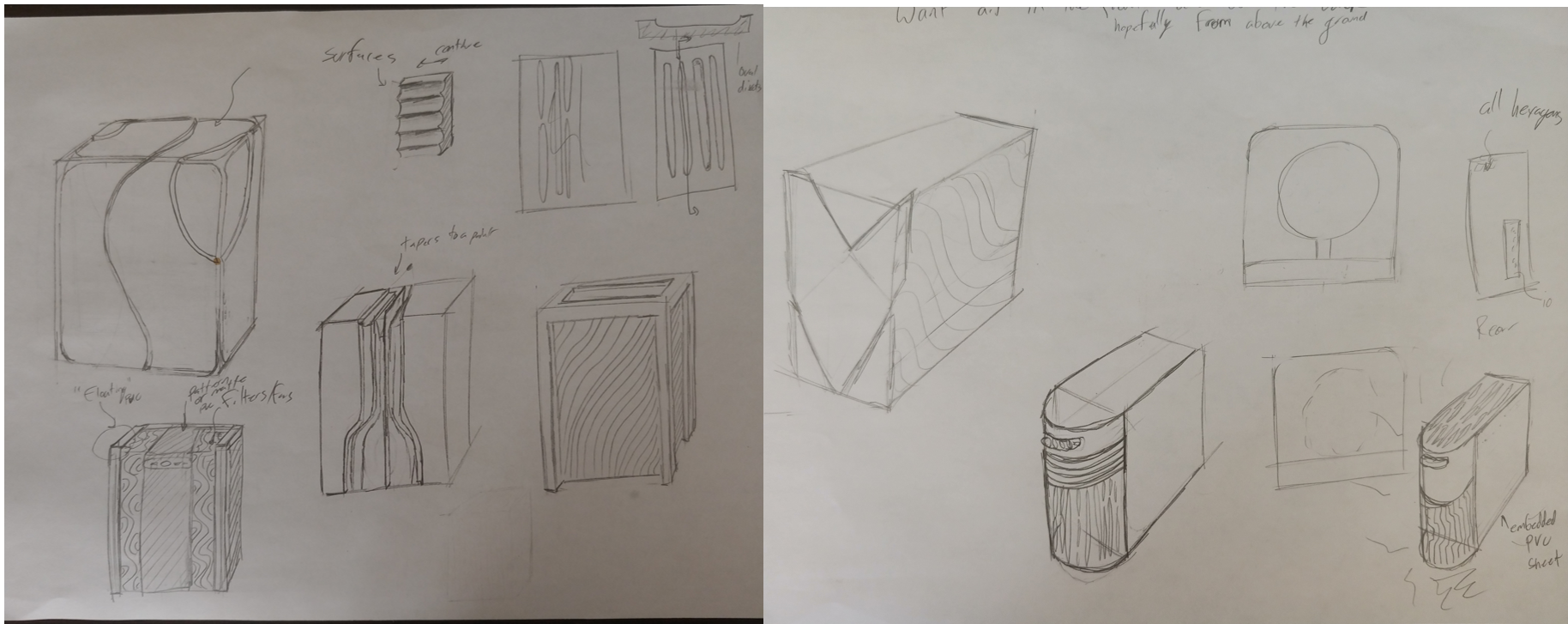 Some sketches of my initial concepts.