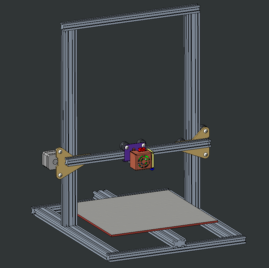 An image of the CAD model of my printer.